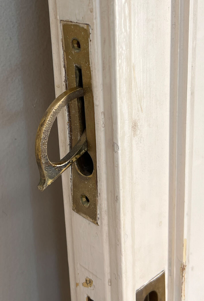 Dobbelt skydedør m skinne