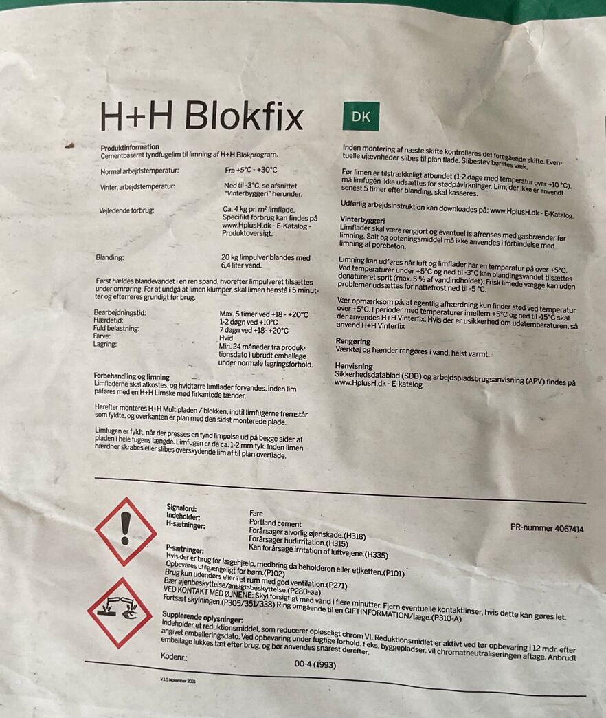 H+H blokfix 20 kg.