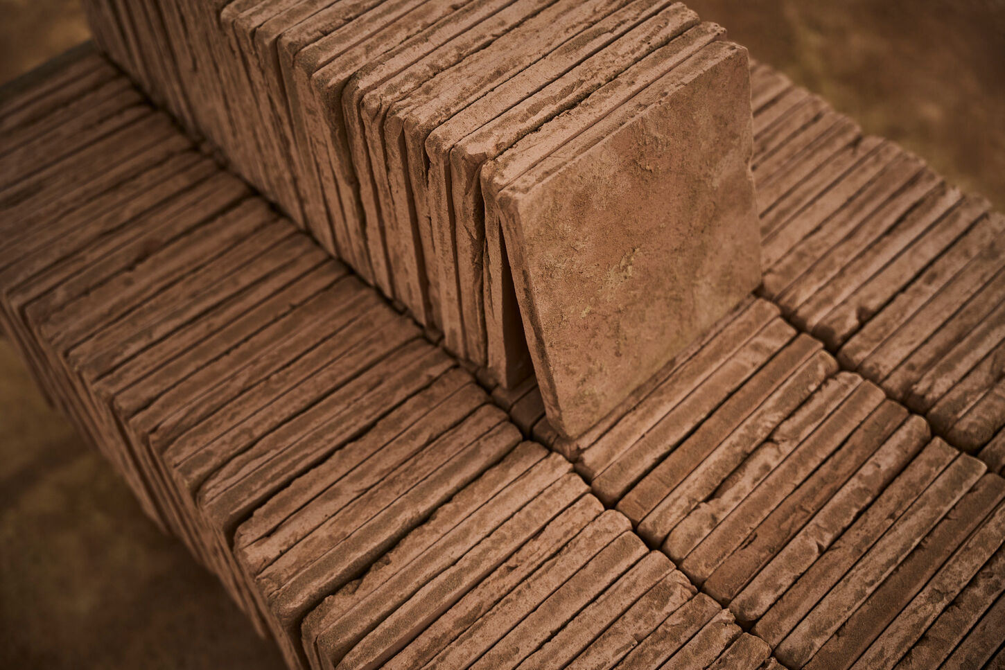 Gule kvadratiske terracotta gulvtegl - 21 x 21 cm