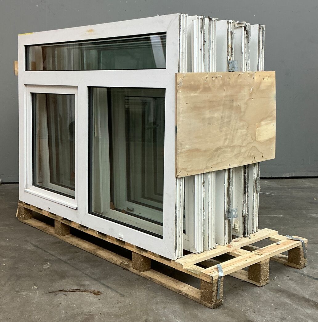 Plast 2-fags vindue med dreje kip og fast karm