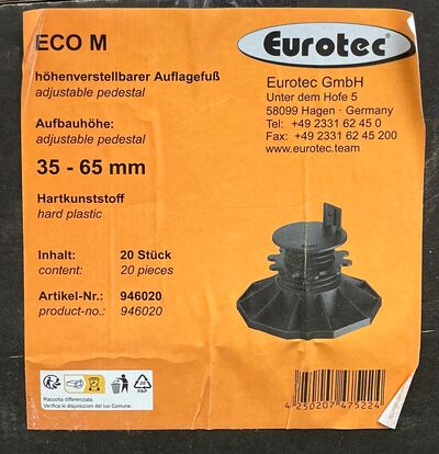 Justerbare Terrassefødder 20 stk