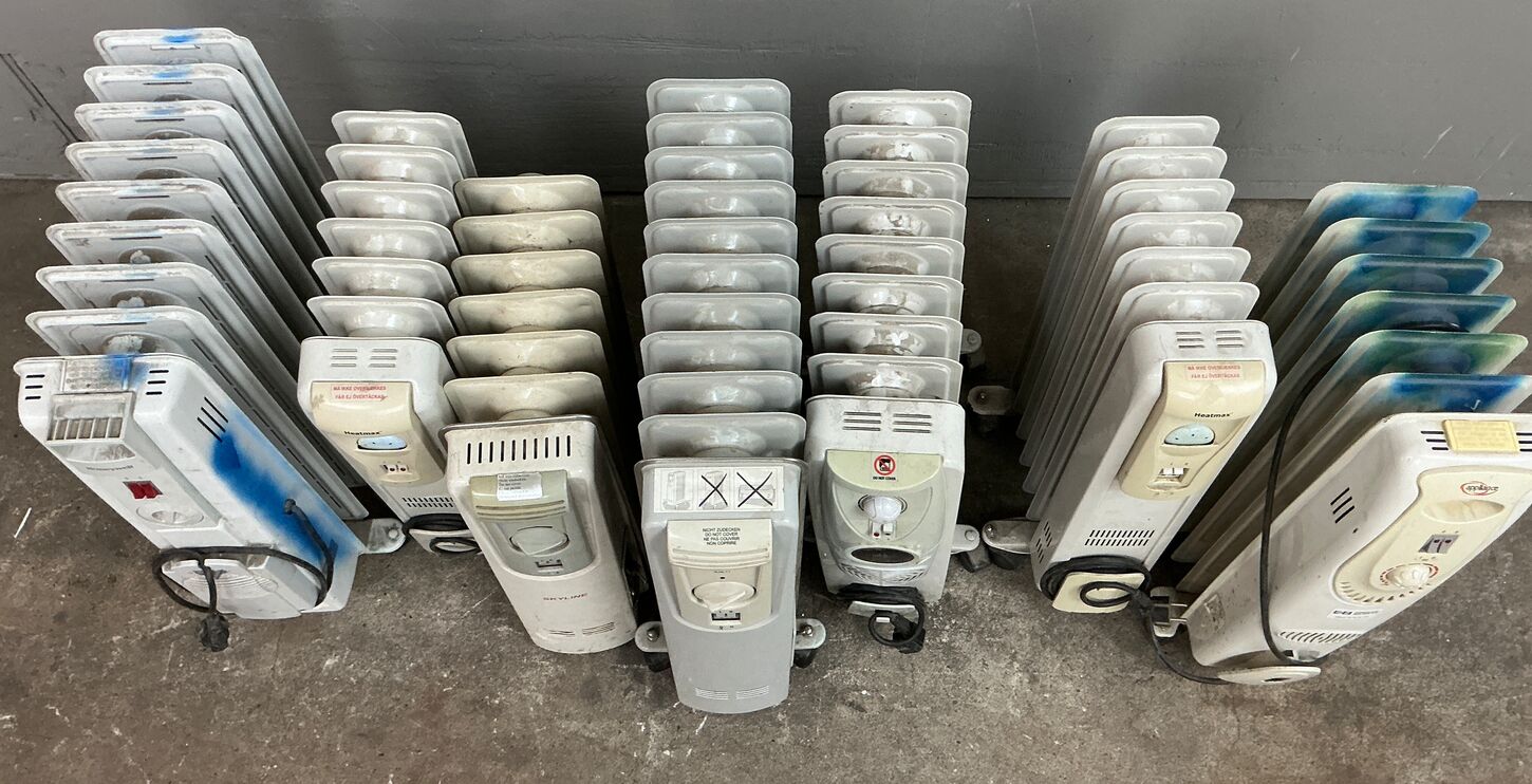 7 stk div gulvradiatorer