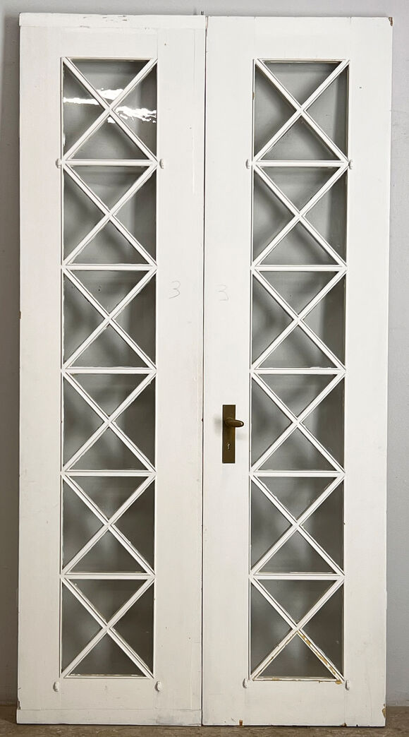 Høj fransk dør med karm