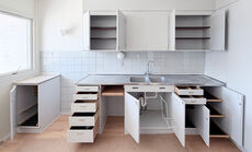 Komplet 60'er køkken - 2 stk overskabe - , malet