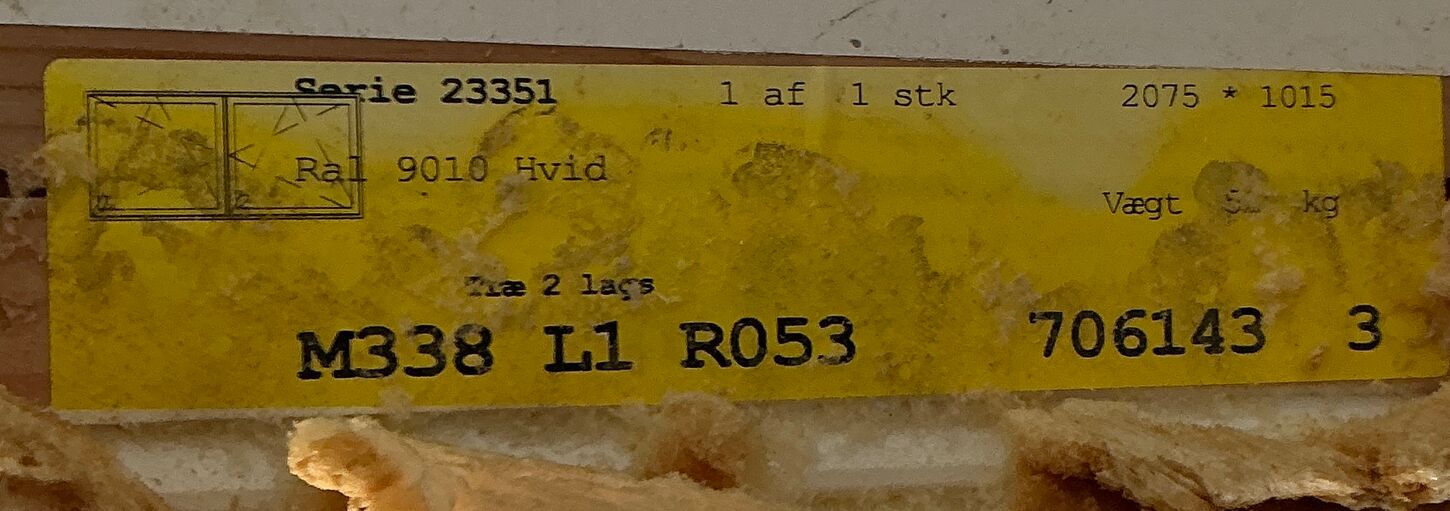 2-fags energivindue med dreje-kip - 208 cm